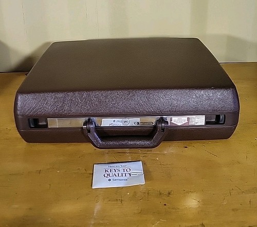 Vtg. Samsonite Delegate Survivor Briefcase Attache Case Hard Shell Brown W/ Key