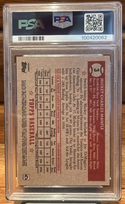 2021 Topps X Mickey Mantle PSA 10 GEM MINT #3 New York Yankees