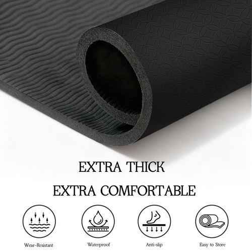 Extra Large Yoga Mat 6'x 4'x 6mm (1/4in) Thick Exercise Mat for Men and Women... - Picture 4 of 9
