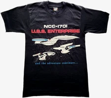 Vintage STAR TREK The Next Generation T Shirt 90`s Enterprise Screen Stars SM