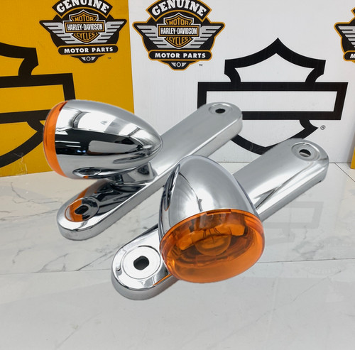 OEM 14-23 Harley Touring Front Turn Signals Marker Lights Amber Lens right left