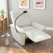 Power Swivel Rocker Recliner Chair w/ Phone Holder, Electric Glider, USB Ports