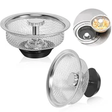 Kitchen Sink Strainer with Handle and Stopper Replacement Kitchen Sink Drain ...