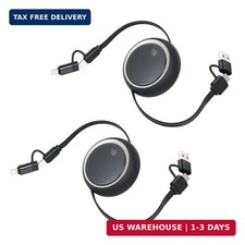 2 Pack Retractable Multi Fast Charging Cable 100W 4 in 1 USB-C to USB-C Cord Adj