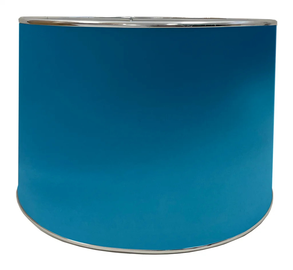 Lampshade Blue 14"" Electric Faux Silk Tapered Drum 355mm Loxton Lighting 35SKEB