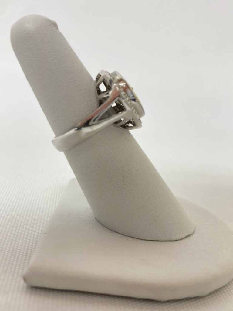 Silver Dark Gray Coin Ring - image 2