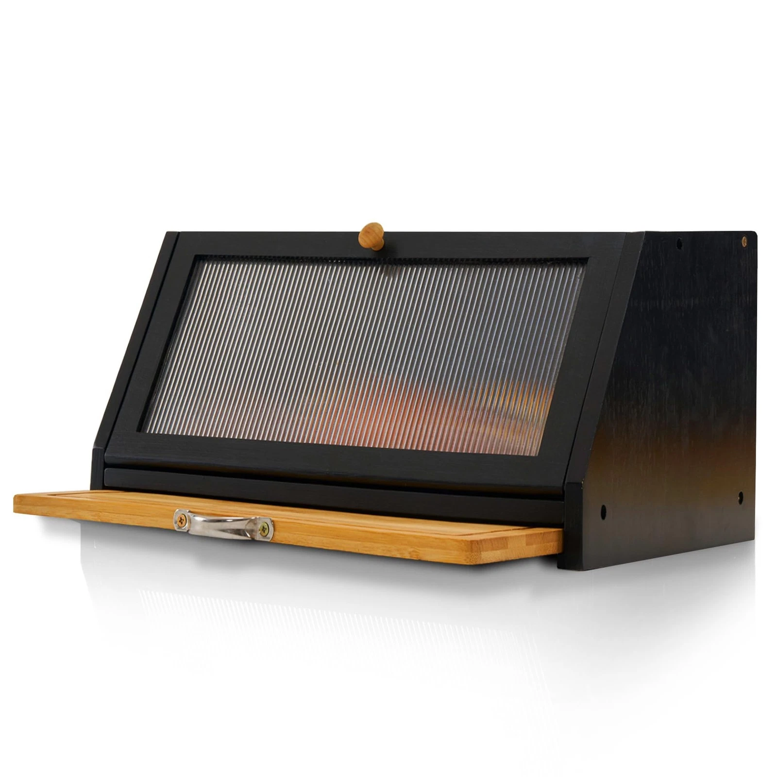 YOUDENOVA Bread Box with Cutting Board, Bamboo Storage Box, Wood Black
Opens in a new window or tab