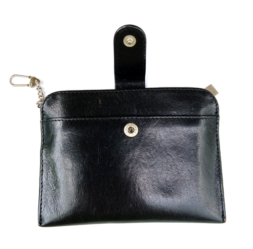 Hobo International schwarz Leder Reißverschluss Druckknopf Karten Ausweisetui Geldbörse rosa Schlüsselanhänger - Bild 3 von 20