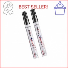 Overseas Permanent Paint Pens Black Markers - 2 Pack Single color Oil Based Pain