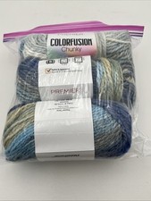 Premier Colorfusion Chunky Seaside Lot of 1 Full Skein and 2 Large Partials