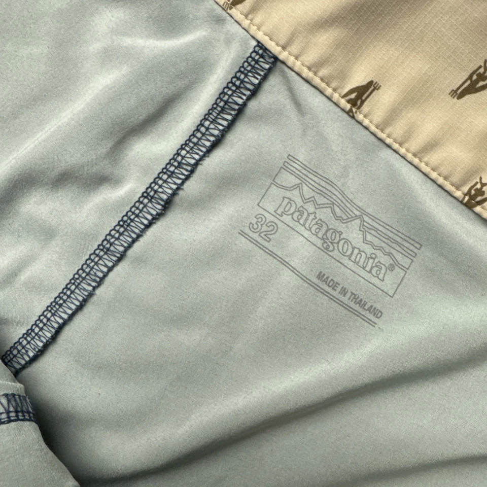 Pantalones Cortos Patagonia Para Hombre Rayas Elastizados Planificación Playa Azul Blanco Talla 32 Foto 3 de 4