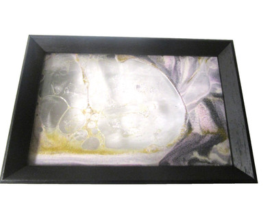 Purple Sand Art Gold Sparkling Wave Unique Changing Black Framed Wall