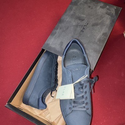 CLAE Men's Blue Leather Lace-Up Sneakers Rubber Sole US 12 EU 46 UK 11
