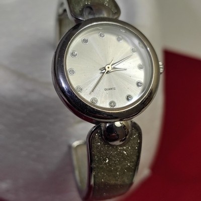 Vintage BWC Watch Womens 22mm Silver Tone MOP Butterflies New Battery 6.75''