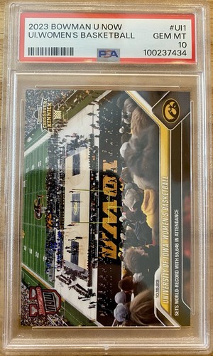 2023 Bowman U Now #UI1 Iowa Record Attendance Caitlin Clark PSA 10 GEM MINT