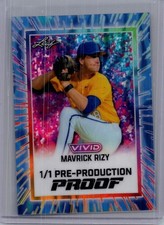 Mavrick Rizy 2025 Leaf Vivid Baseball 1/1 Pre Production Proof