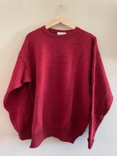 Vintage Nordstrom Tricots St. Raphael Sweater Wool Geometric Knitted Mens XL Red