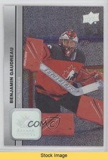 2023 Team Canada Juniors Patterned Foilboard Benjamin Gaudreau #13 READ u0h