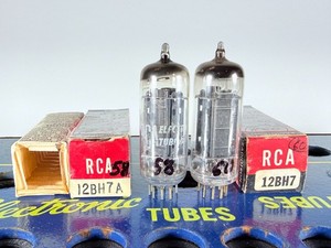 Matched Pair RCA 12BH7 12BH7A Black Plate D-Getter Tested Like NOS Balanced Tube