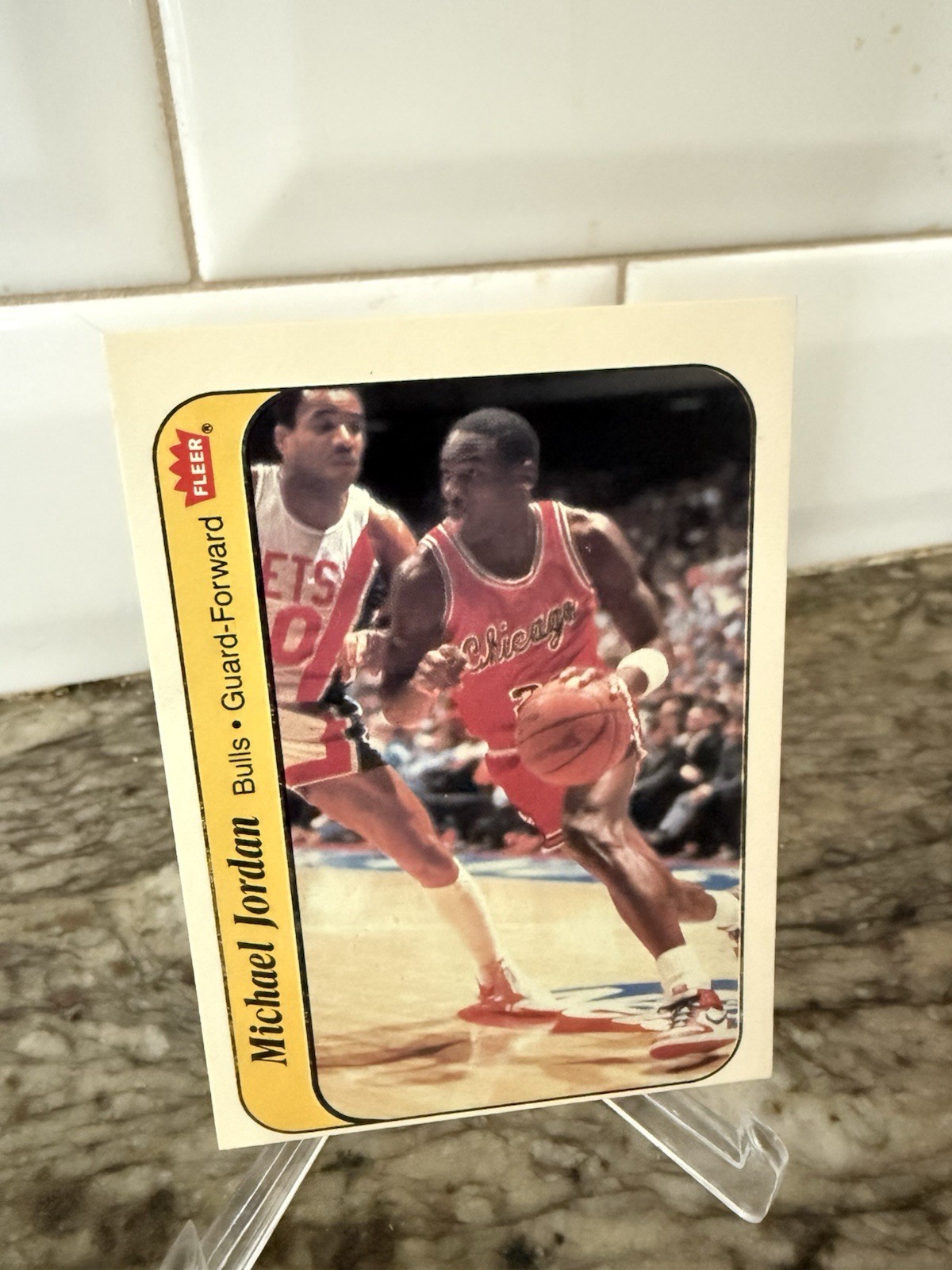 Michael Jordan 1986-87 Fleer Sticker Rookie 8 Chicago Bulls RC Very Sharp view 10