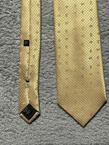 ERMENEGILDO ZEGNA EXQUISITE ITALIAN SILK NECKTIE Yellow XL Tie - Picture 2 of 16