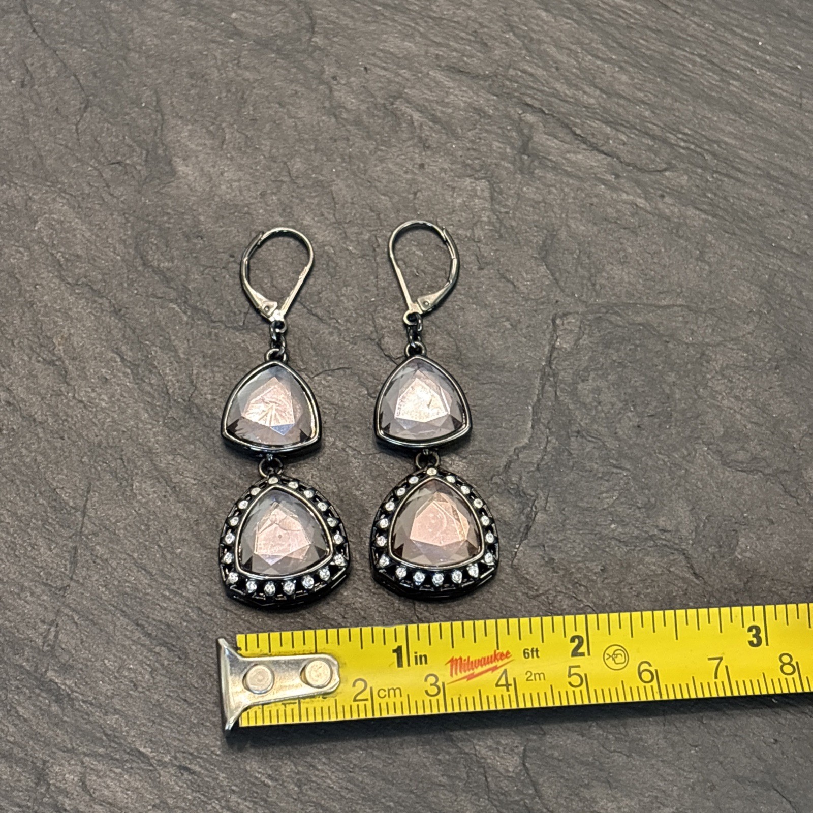 Givenchy Vintage Dangle Rhinestone Silvertone Sta… - image 8