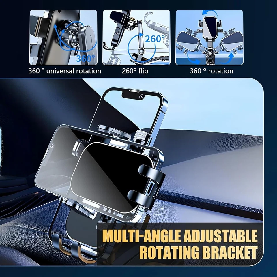 Universal 360° Car Phone Mount Dashboard Holder For Cell Phone Samsung iPhone - Image 2 of 4