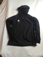 Adidas Jacket Youth Large Black Quarter Zip Pullover Windbreaker Hooded Outdoor