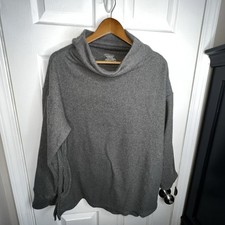 Cuddl Duds Women  s Large Gray Stretch Fleece Turtleneck Sweater Top Base Layer L