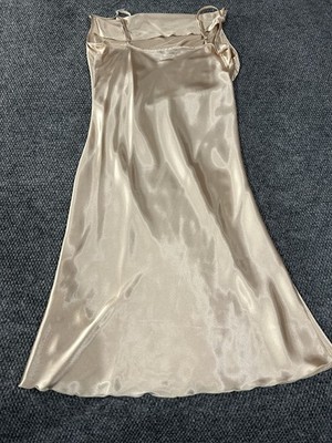 champagne strappy satin cowl midi dress Velvi - Aspen Midi Dress - Champagne Satin Slip Dress