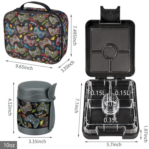 Bento Lunch Box Set for Kids with 10oz Soup Thermo, Leak-Proof Lunch Containe... - Picture 6 of 7