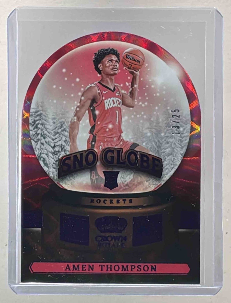 Amen Thompson 2023 Panini Crown Royale #9 Purple Sno Globe Rookie RC /25