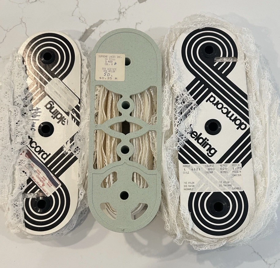 Винтажный 80-х катушка оптом кружева белый и кремовый, страна, бабушка ядро, шитье (3) - Изображение 2 из 4