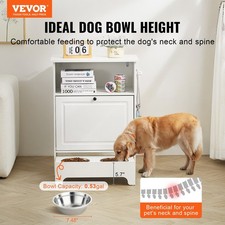 Pet Feeding Station with 2 Stainless Steel Bowls, Elevated Dog Bowls with S
