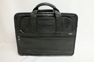Vtg Tumi Alpha Padded Leather Laptop Organizer Briefcase Attache Black Case 16''