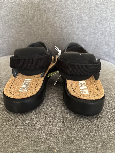 NEW! Camper Women Sandals Sz 41 (US 8) Oruga Leather Wide Strap Extralight Black - Picture 4 of 13