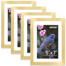 FIXSMITH 5x7 Picture Frame Bulk-4 Pack, Gold Frames 5" 7", Gold 4