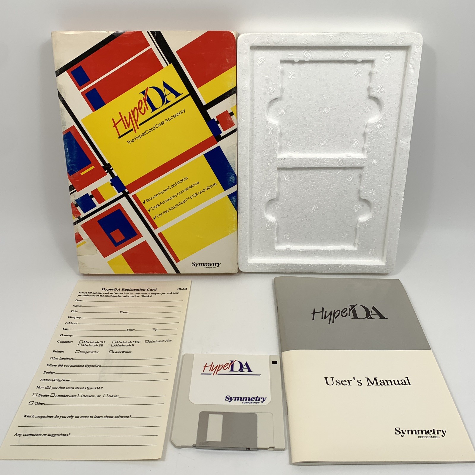 VTG MAC HyperDA / The Hyper Card Desk Accessory Macintosh Software Symmetry 1988Read Description Complete?