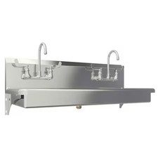 Sani-Lav 5A2f Wall Mount, 4 Hole, Dual Manual Handle, Silver, Wash Station