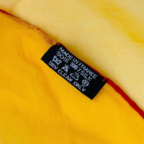 HERMES Scarf Orange Yellow Silk Diamond-Shaped Boxed Rare 37 × 100 cm Used Tags - Picture 3 of 9