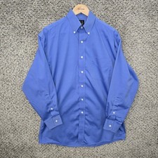 Jos A Bank Dress Shirt Mens 15 32 Blue Traveler Collection Cotton Button Down