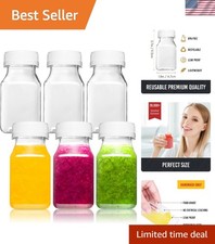 Durable 4 Oz Small Plastic Bottles with Black Caps - Ideal for Juice  Smoothies