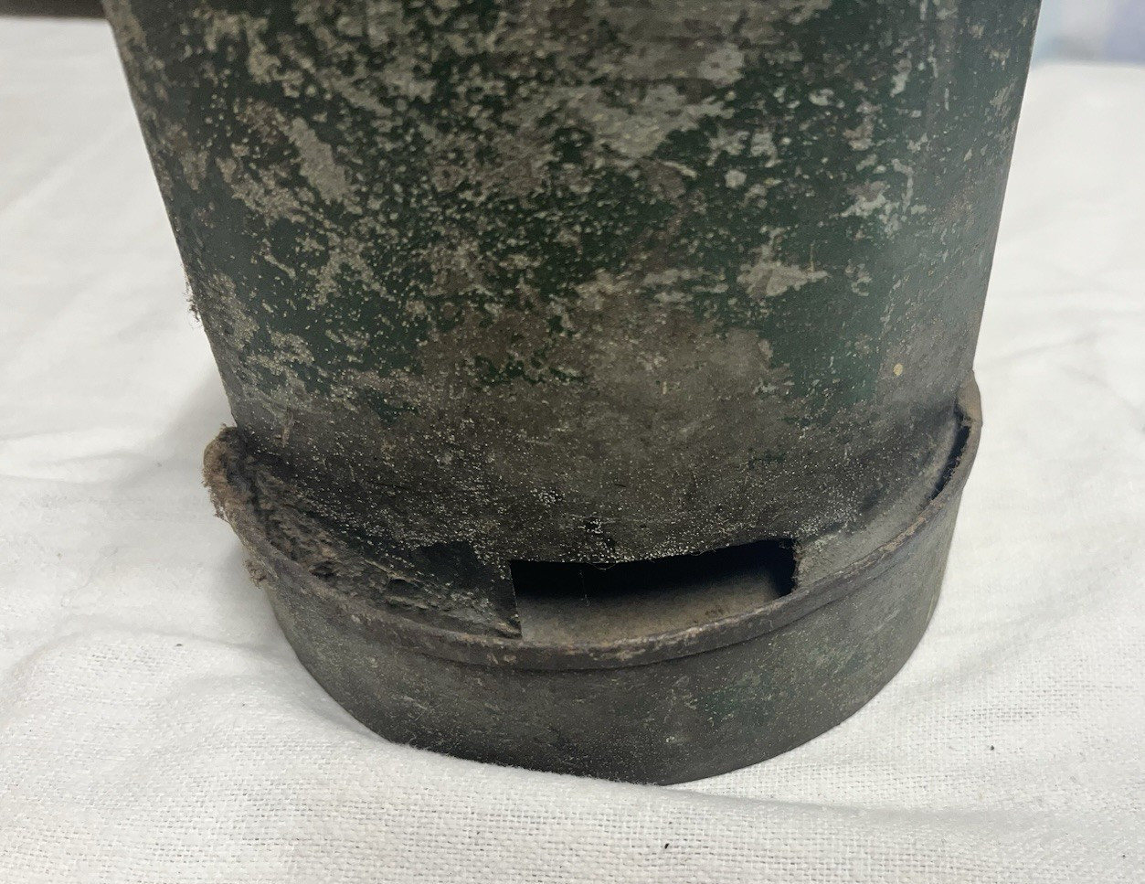 Antique Galvanized Tin Chicken Waterer w Original Green Paint Poultry. Primitive