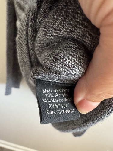 Apt 9 Slim Fit Soft Knit Pullover Men's XXL Gray Merino Blend V-Neck Sweater - Picture 4 of 6