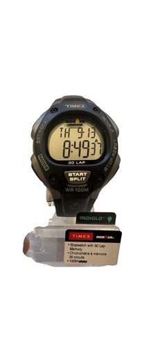 Timex T5E901, Men's Ironman 30-Lap Resin Watch, Alarm, Indiglo, NEW Black - 第 7/7 張圖片