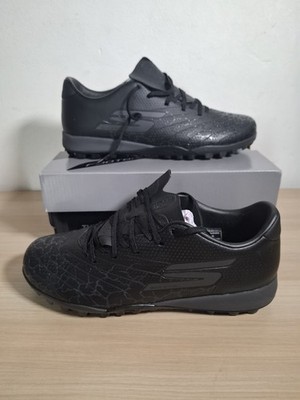 Skechers SKX Astro Turf Fußballschuhe schwarz/silber UK-Größe 6,5 neu im Karton UVP 89,99 £
