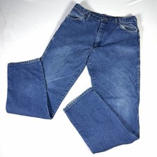 VTG 90s Wrangler 13MWZ Cowboy Cut Bootcut Blue Jeans Mens 34x36 Denim Made USA