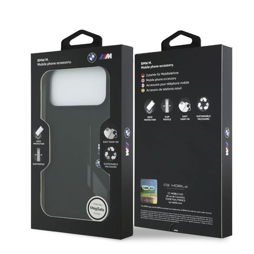 Custodia BMW iPhone 17 Pro Max MagSafe cover Signature M silicone microfibra - Foto 8 di 8