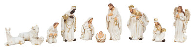 Krippenfiguren Set 11-teilig Heilige Familie mit Hirten und Heiligen DREI Könige