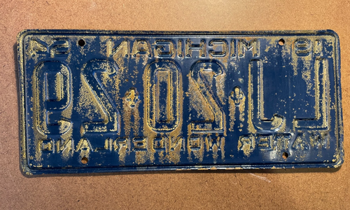 1954 Michigan License Plate - Foto 2 di 2